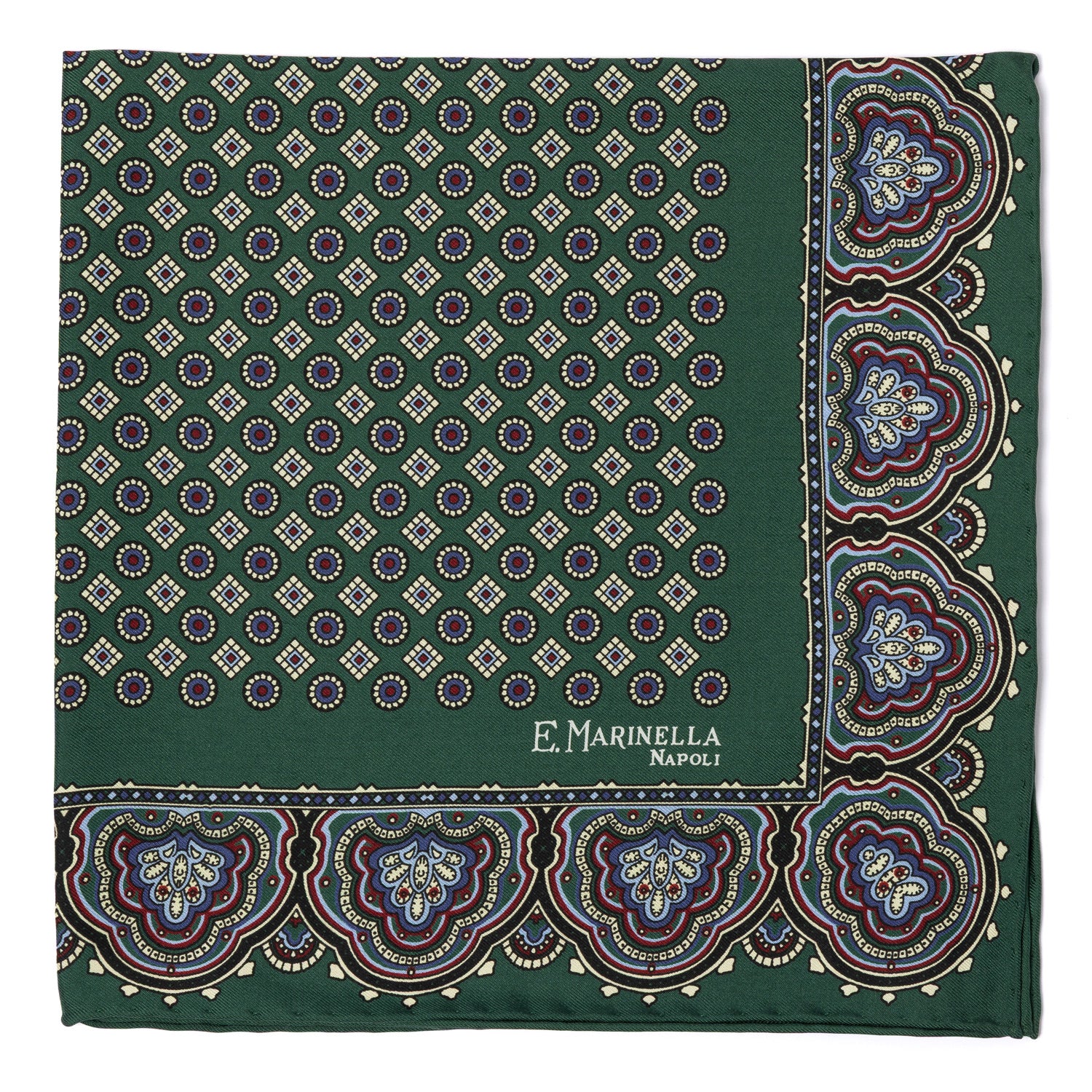 Patterned Pochette made from pure English Silk - hand-rolled
